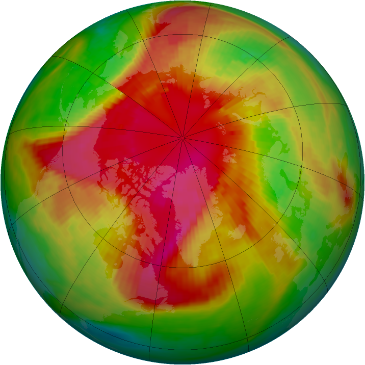 Arctic ozone map for 07 March 1989